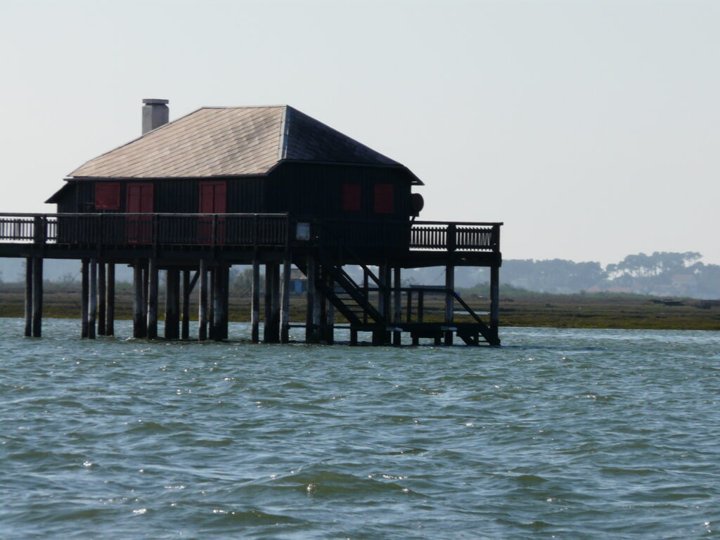 cabane tchanquée et île aux oiseaux en pinasse